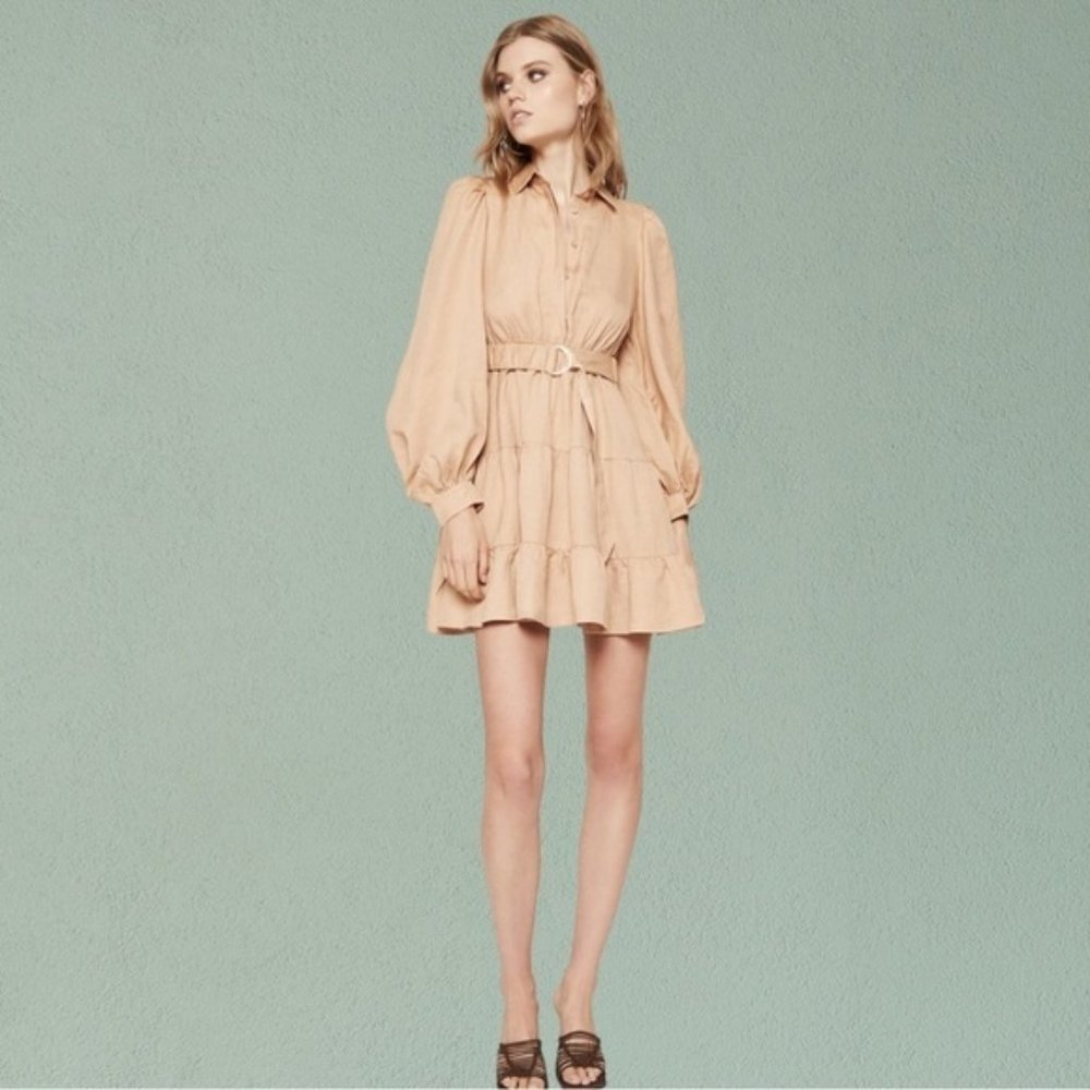 Bardot Tan Long Sleeve Dress